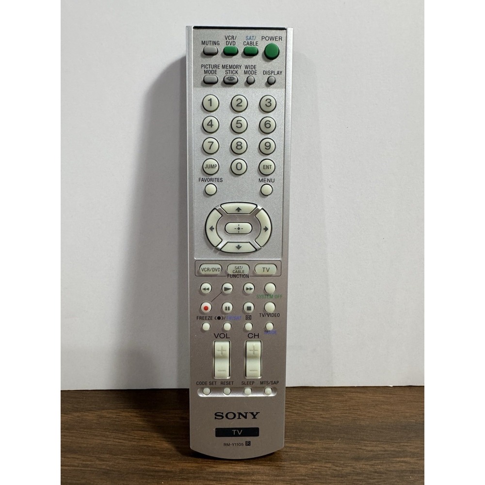 Sony TV VCR Remote RM-Y1105 Original Genuine Official Silver OEM